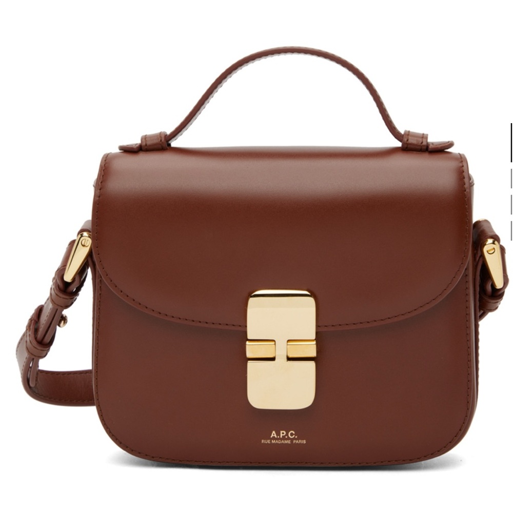 A.P.C. Brown Leather Crossbody Bag